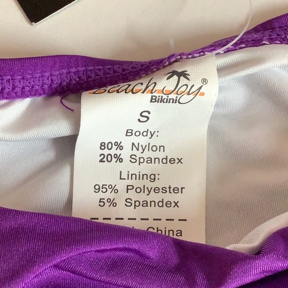 Beach Joy Size Small Purple Bikini Bottom With Large Metal Buckle. New With Tags - Picture 5 of 5